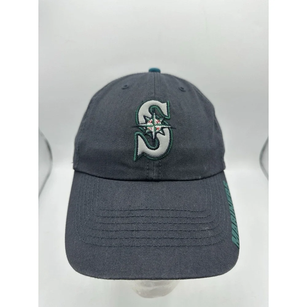 Seattle Mariners '47 Brand Hat Navy Teal Strapback Spellout OSFA MLB